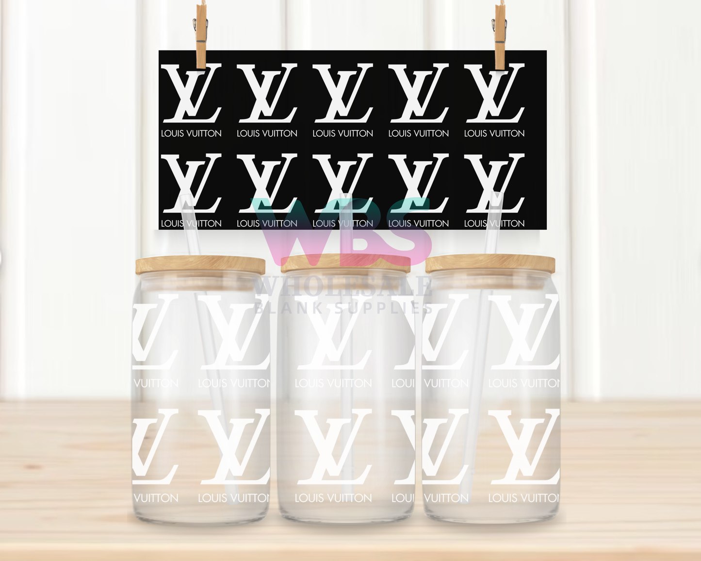 16oz UV DTF Libbey Wrap LV Designer Louis Vuitton #W25