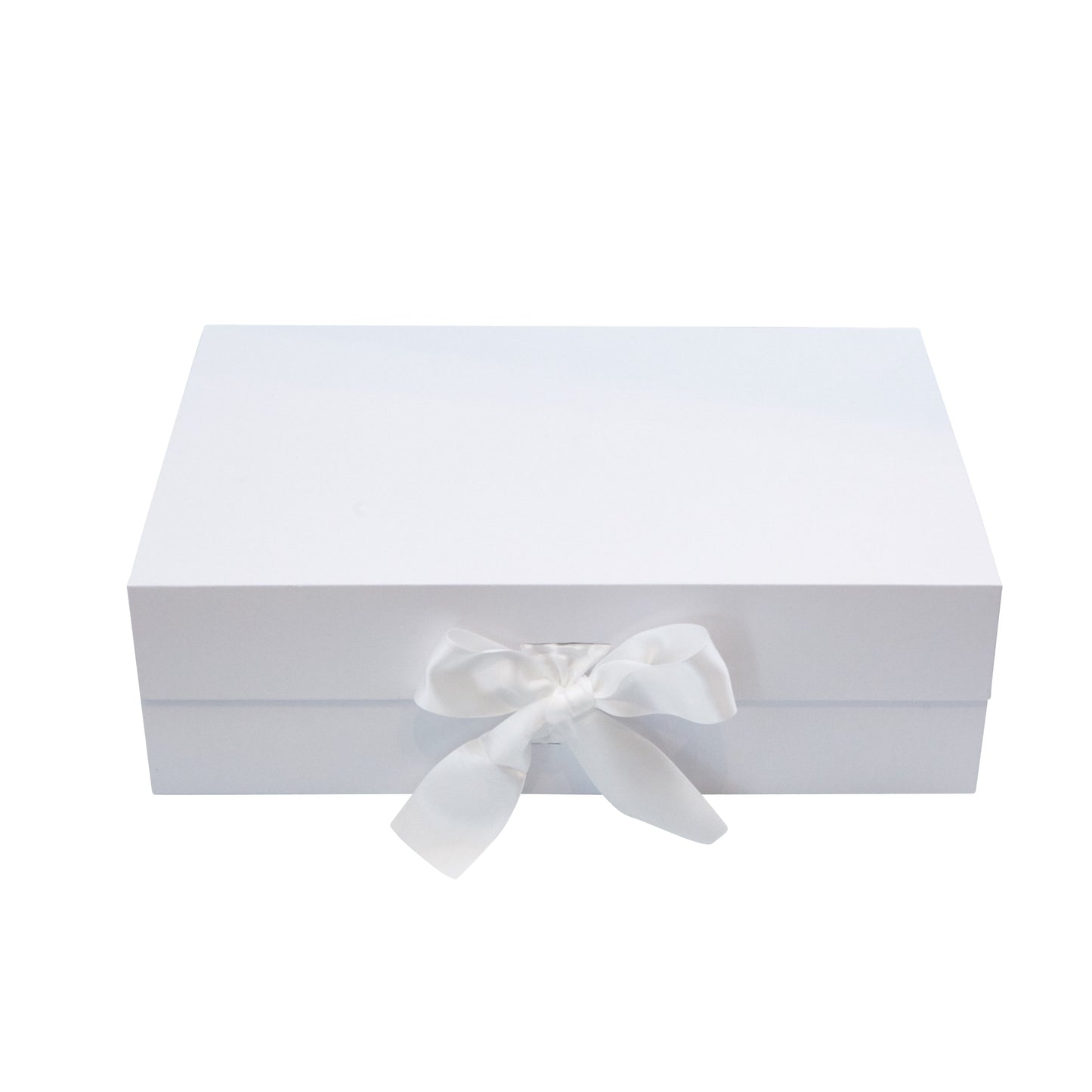 BULK BUY 100x White Satin Ribbon Large Magnetic Rigid Gift Box