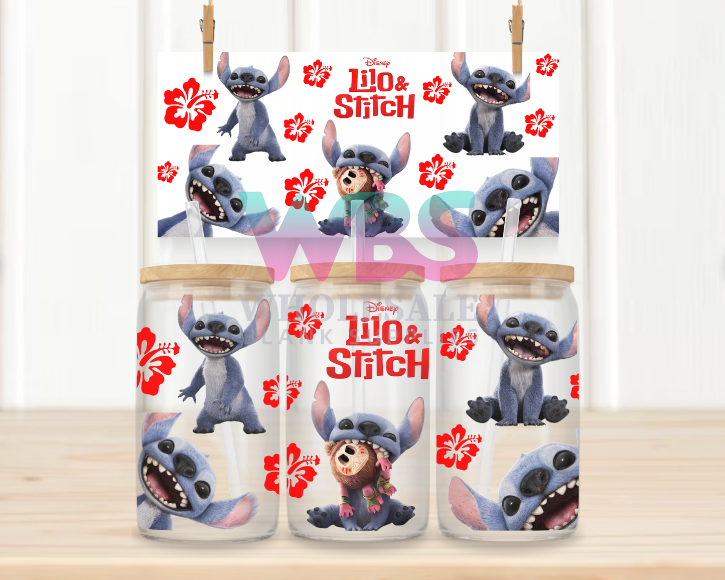 16oz UV DTF Libbey Wrap Lilo & Stitch Kids #W70