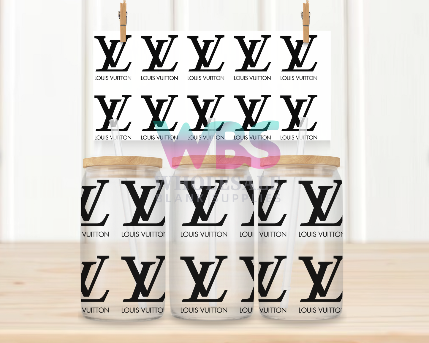 16oz UV DTF Libbey Wrap LV Designer Louis Vuitton #W61