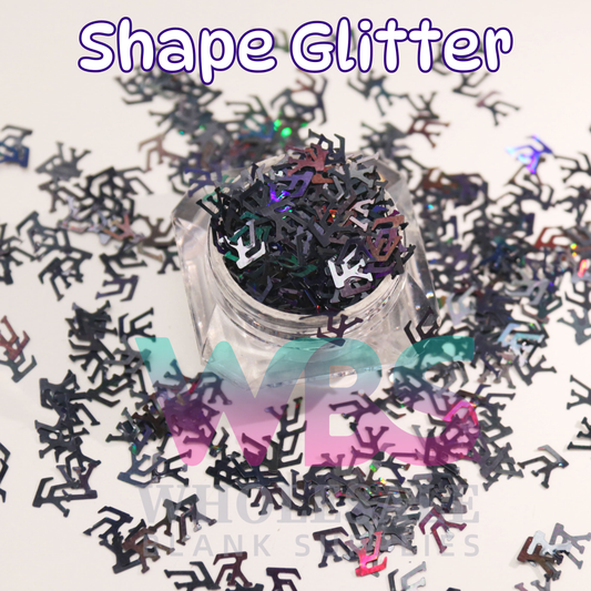 Shapes Glitter | Black Holographic Designer Louis Vuitton LV