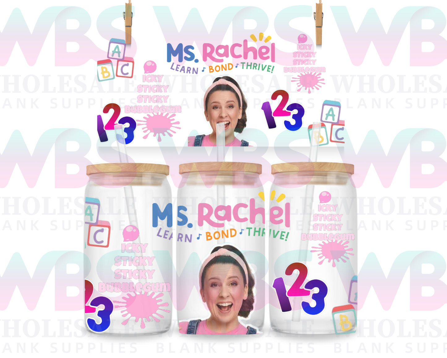 16oz UV DTF Libbey Wrap MS RACHEL WBS #485