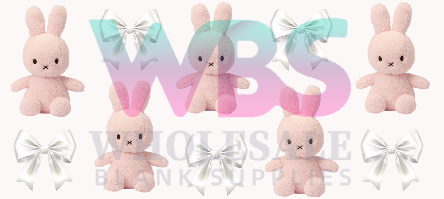 16oz UV DTF Libbey Wrap Bows Miffy Pink #A390