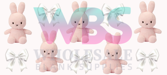 16oz UV DTF Libbey Wrap Bows Miffy Pink #A390