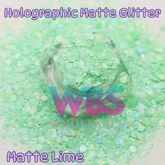 Holographic Matte Lime Chunky Glitter | 50gm