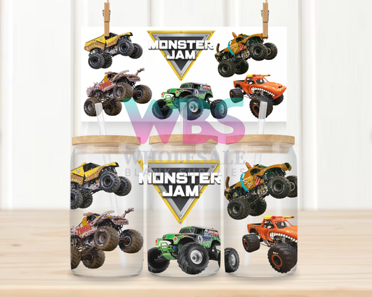16oz UV DTF Libbey Wrap Monster Jam Trucks #W106