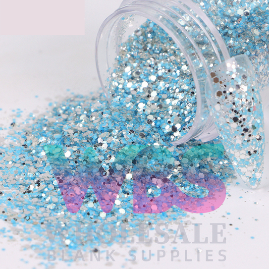 Neon Chunky Light Blue | Chunky Glitter Bottle – 50gm
