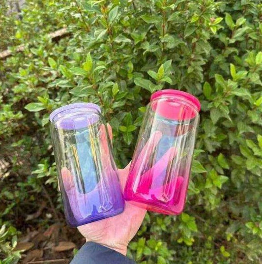 ombre 16oz plastic Lid Jelly