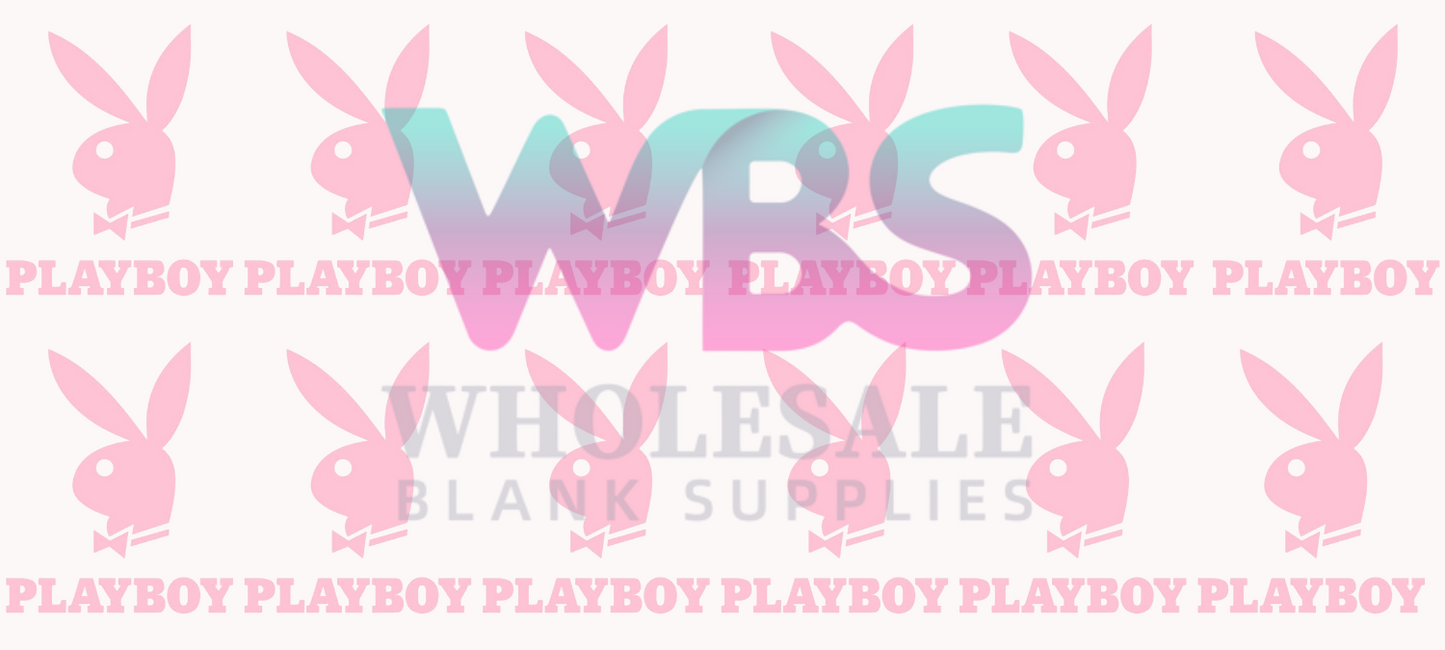 16oz UV DTF | Shot Glass | Libbey Wrap PLAYBOY PINK pink bows #A439