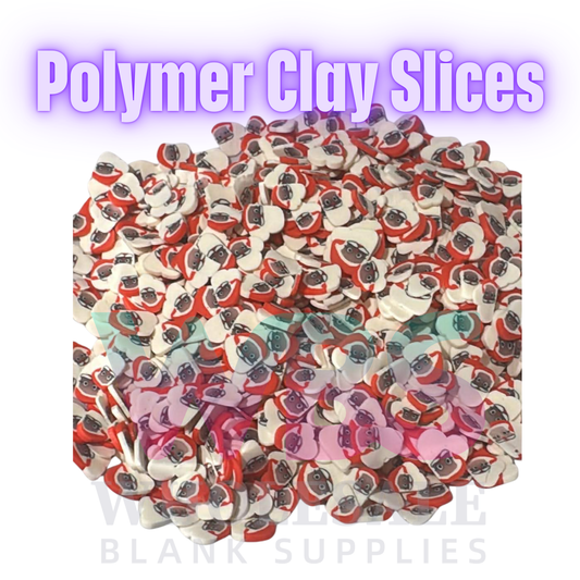 Polymer Clay Slices – 50gm Bag 🍭✨ Santa Head with Hat Christmas Detailed
