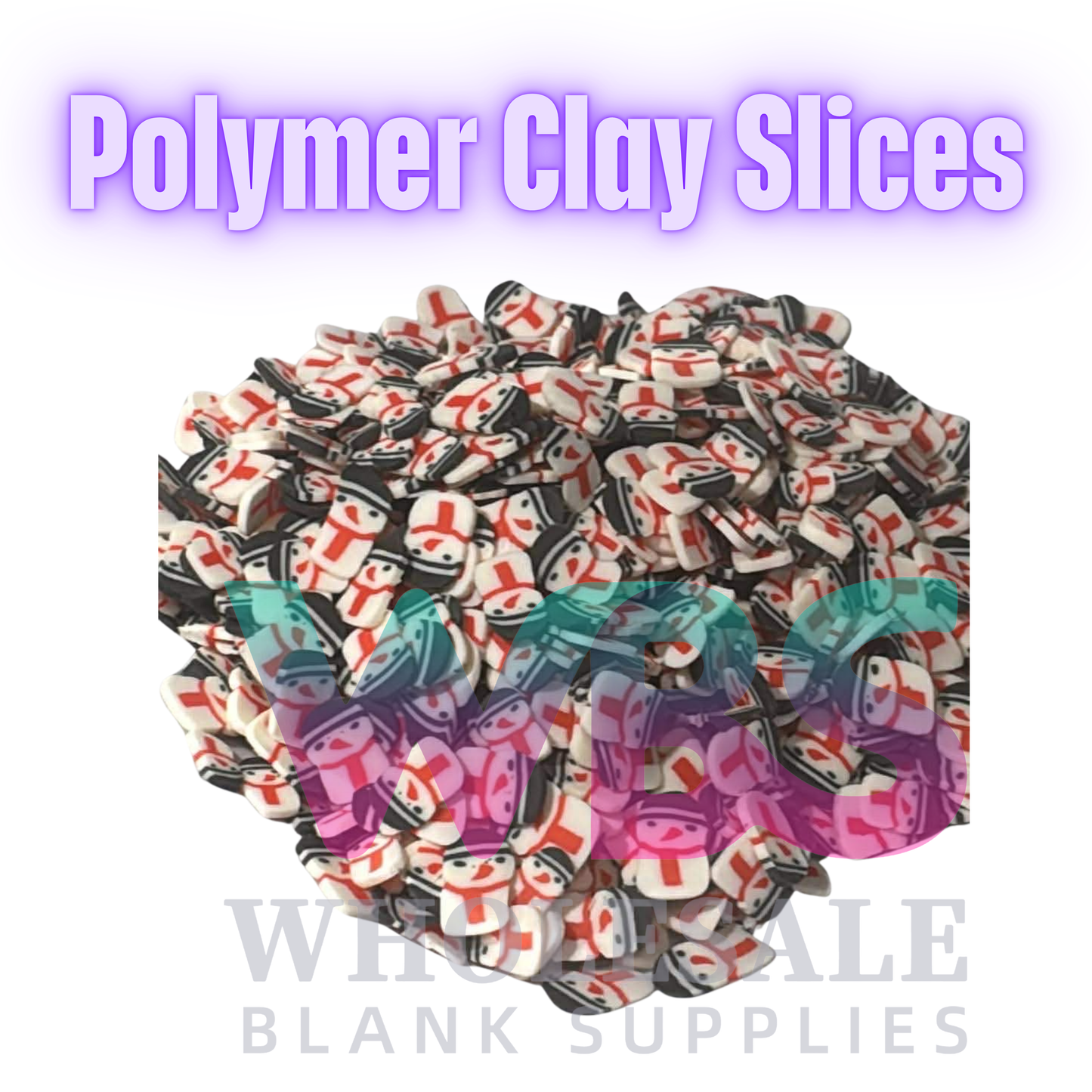 Polymer Clay Slices – 50gm Bag 🍭✨ SNOWMAN  Christmas