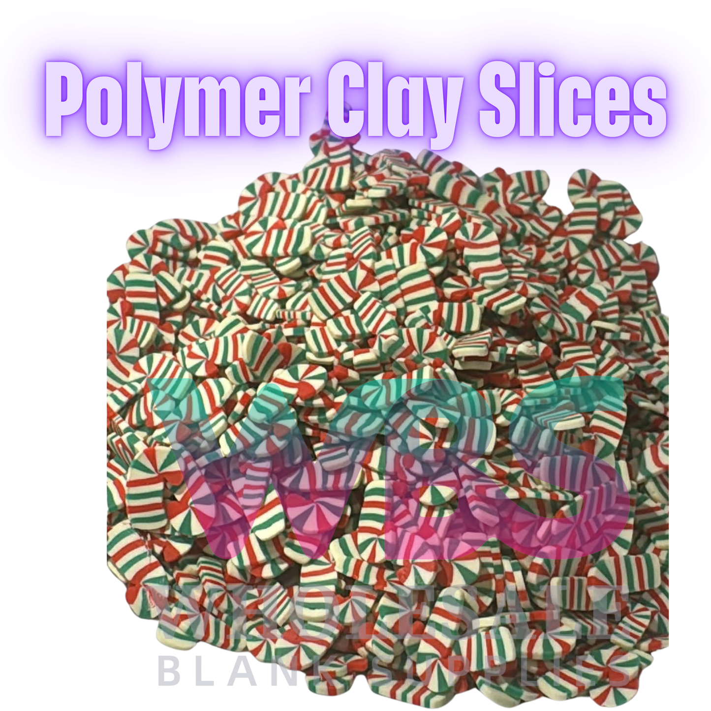 Polymer Clay Slices – 50gm Bag 🍭✨ Candy Cane Christmas