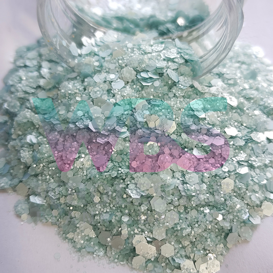 Chunky Glitter Bottle | 50gm | SEAFOAM SPARKLE | MATTE