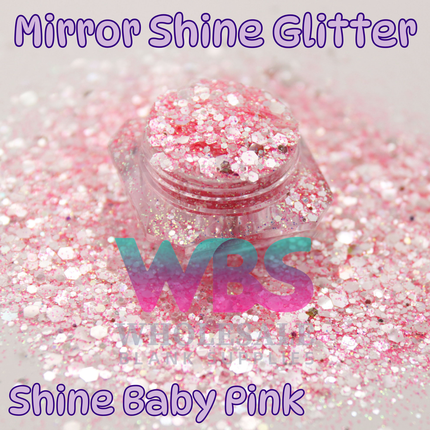 Mirror Shine Baby Pink Glitter | 50gm