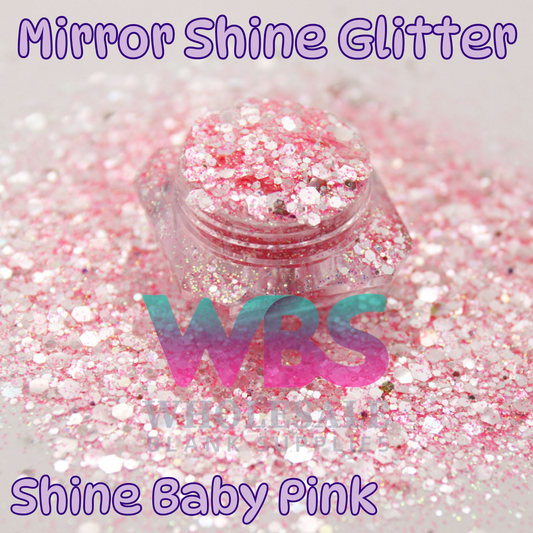 Mirror Shine Baby Pink Glitter | 50gm