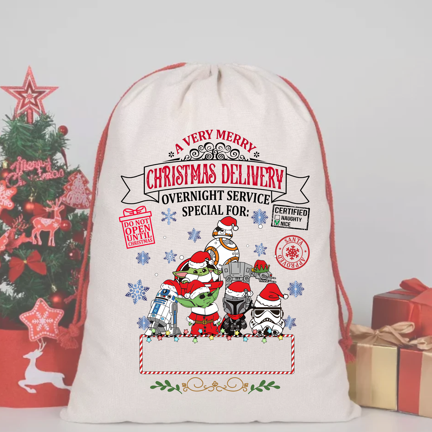 STAR WARS SACK DTF – SPECIAL DELIVERY DTF Print  🎅💌 pre order OCTOBER