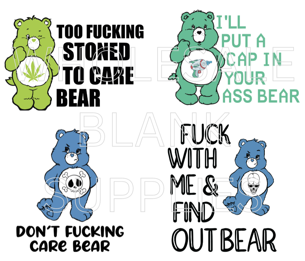 Swear Bears UV DTF Decal V2 care bears