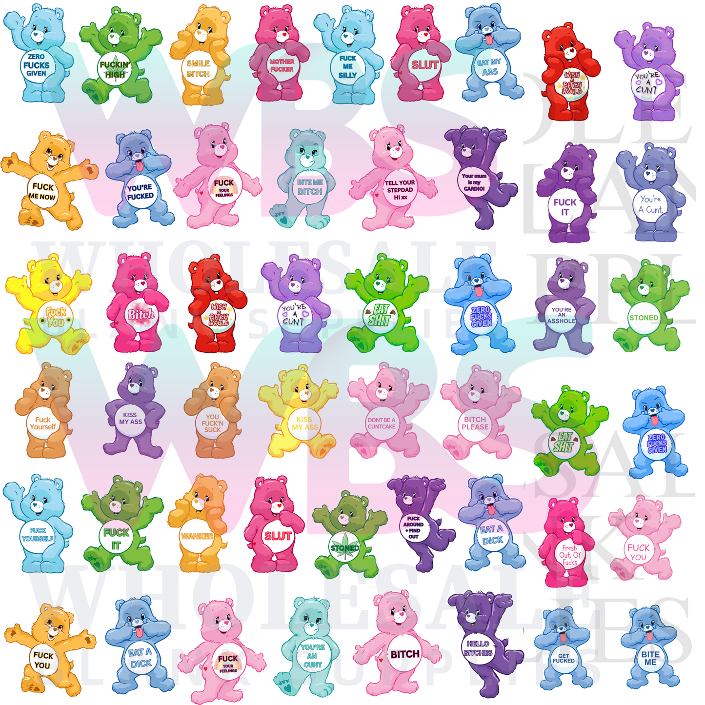 UV DTF SHOT  Decal - SWEAR BEARS SHOT GLASS UV DECAL