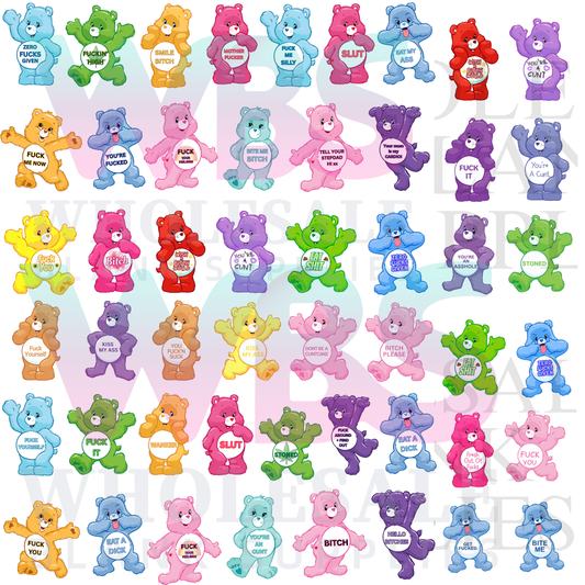 UV DTF SHOT  Decal - SWEAR BEARS SHOT GLASS UV DECAL