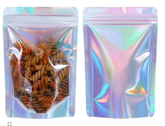 Holographic Rainbow Stand Up Pouch | Small | 10 pack