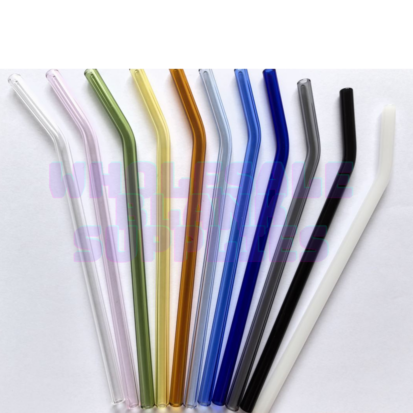 Coloured Glass Bent Straw  | 20 cm
