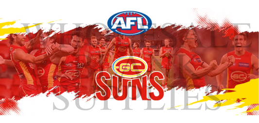 16oz UV DTF Libbey Wrap AFL Gold Coast Suns sports #458