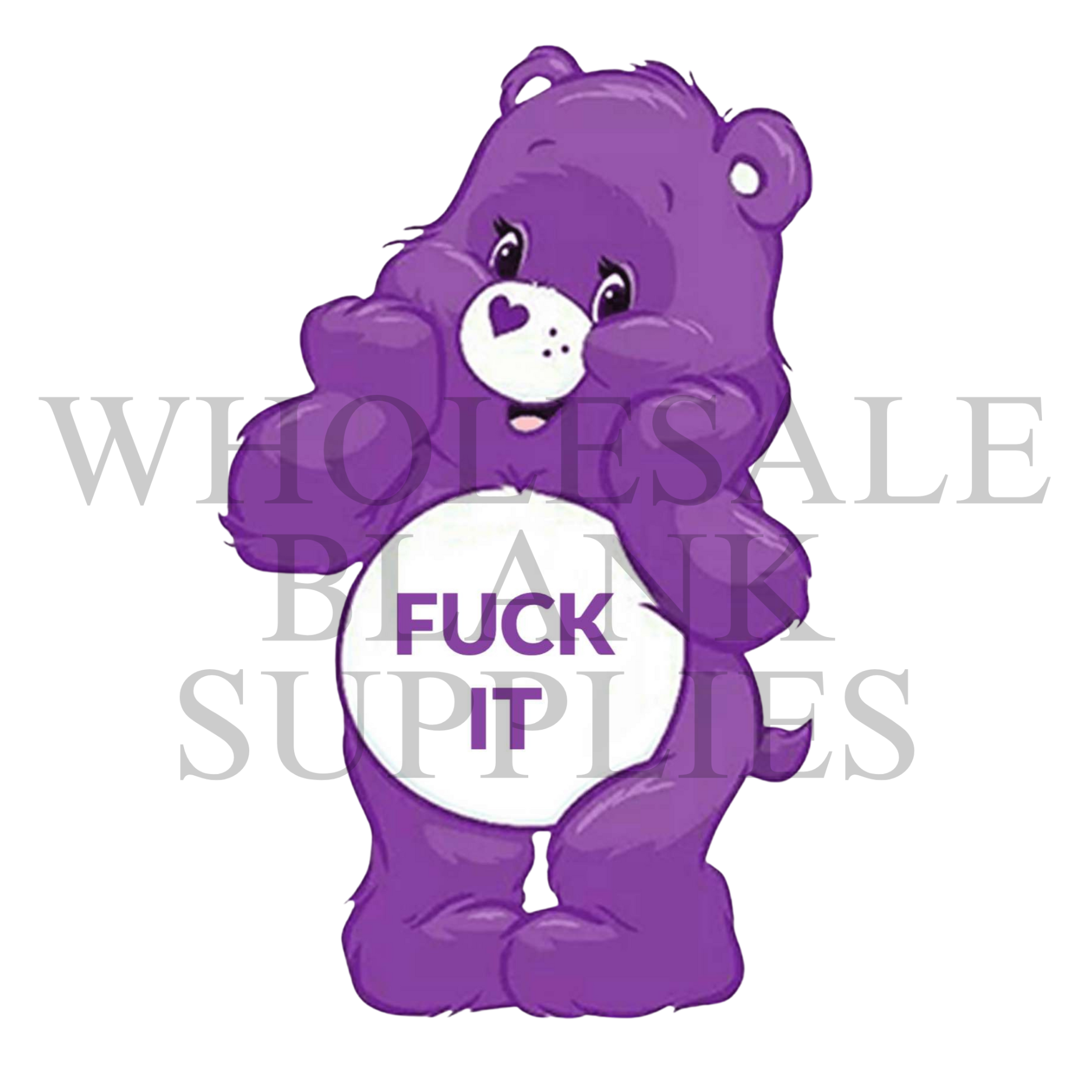 UV DTF Decal - Swear Bear Purple Fuck It #D05 – Wholesale Blank Supplies