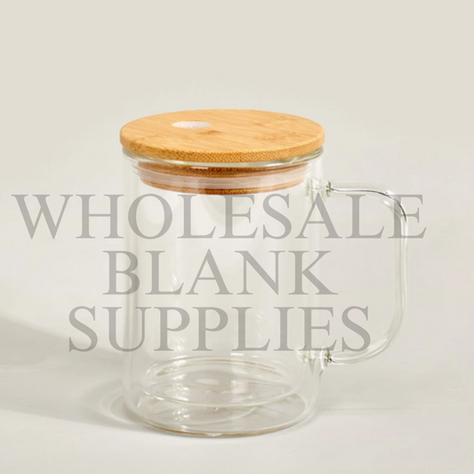 17oz Glass Snow Globe Coffee Mug | Bamboo Lid | Clear Straw