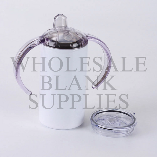 12oz Sippy Cup White Gloss Sublimation Tumbler