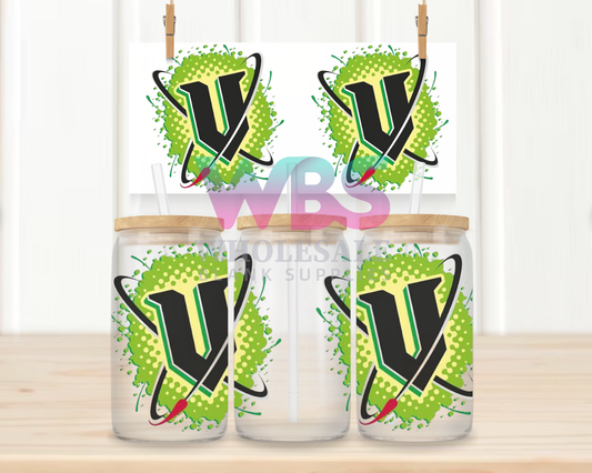 16oz UV DTF Libbey Wrap – V Green Energy Drink #W82