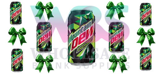 16oz UV DTF Libbey Wrap – Mountain Dew Bows #484
