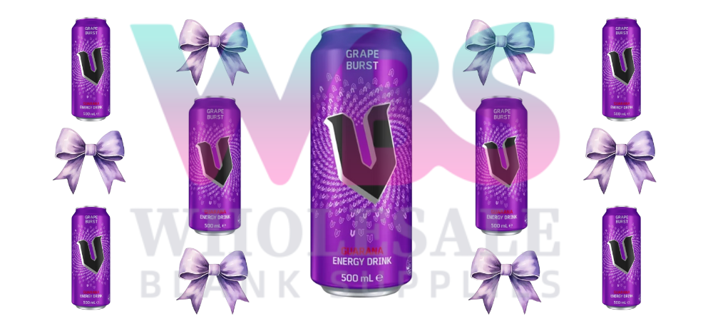16oz UV DTF Libbey Wrap – Purple Energy Grape V Drinks Bows #498