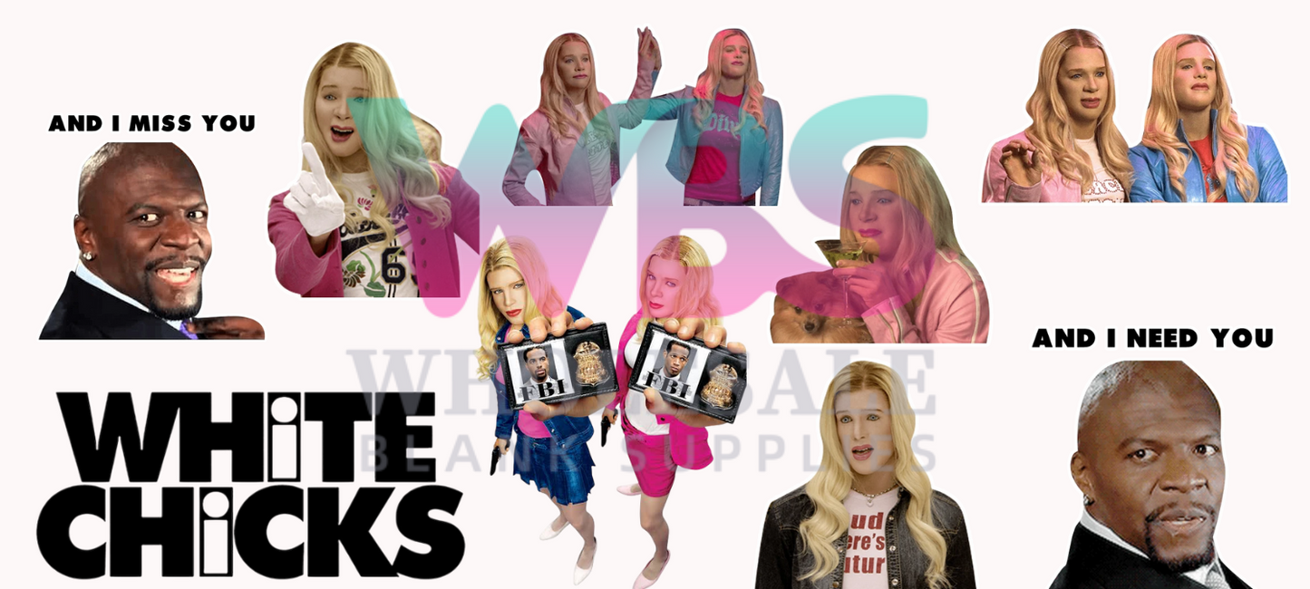 16oz UV DTF Libbey Wrap White Chicks and i need you #A428