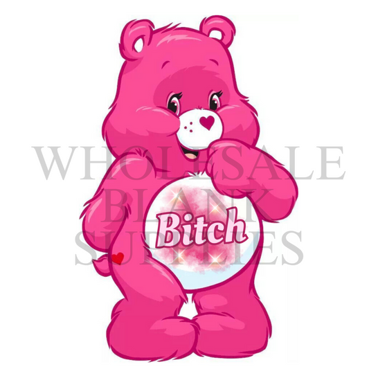 UV DTF Decal - Swear Bear Pink Bitch #D23