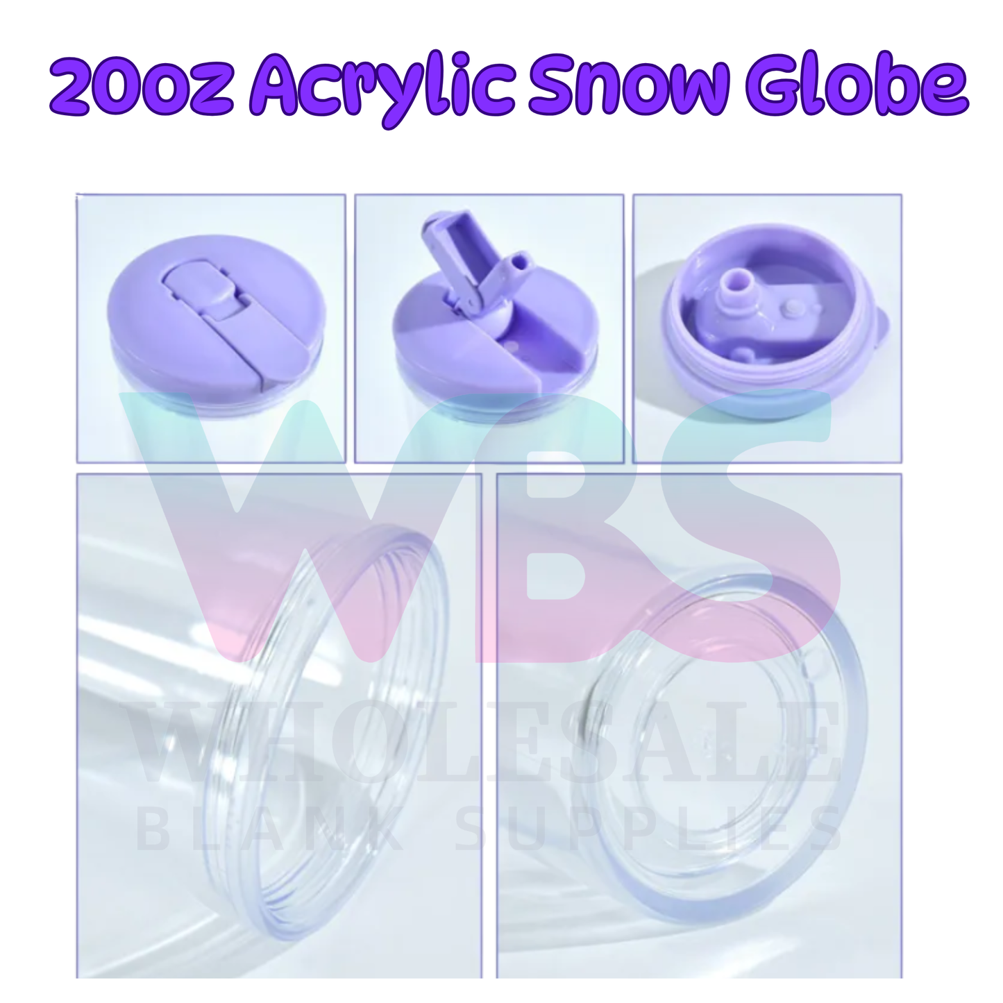 20oz Acrylic Snow Globe | Pre-Drilled