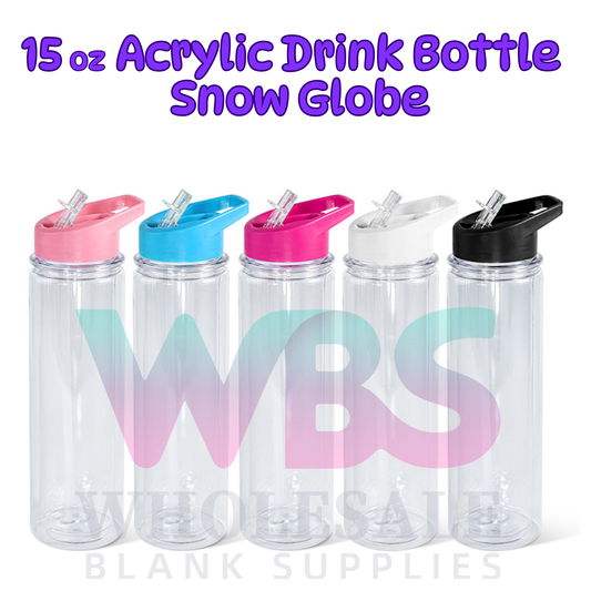 🧊 15oz Larger Snowglobe Drink Bottle  💦
