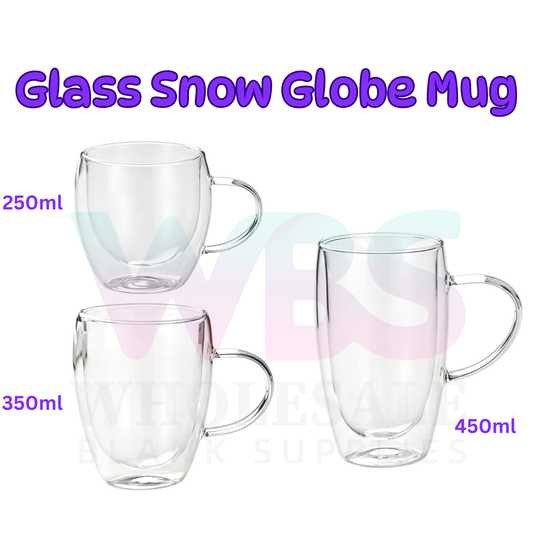 Glass Snowglobe Mug Blank | Hot & Cold