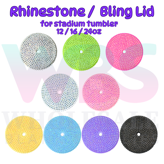 12/16/24 oz  BLING LID Rhinestone  for FLAT LID tumblers  IN STOCK