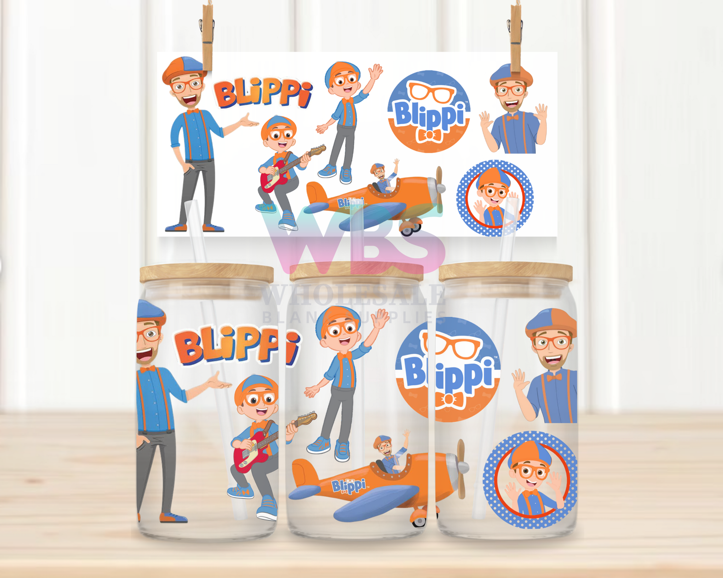 16oz UV DTF Libbey Wrap -  Blippi KIDS  #W37
