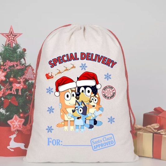 BLUEY 23 SANTA SACK DTF  – SPECIAL DELIVERY DTF Print  🎅💌 pre order