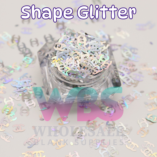 Shapes Glitter | Silver Holographic Designer Chanel