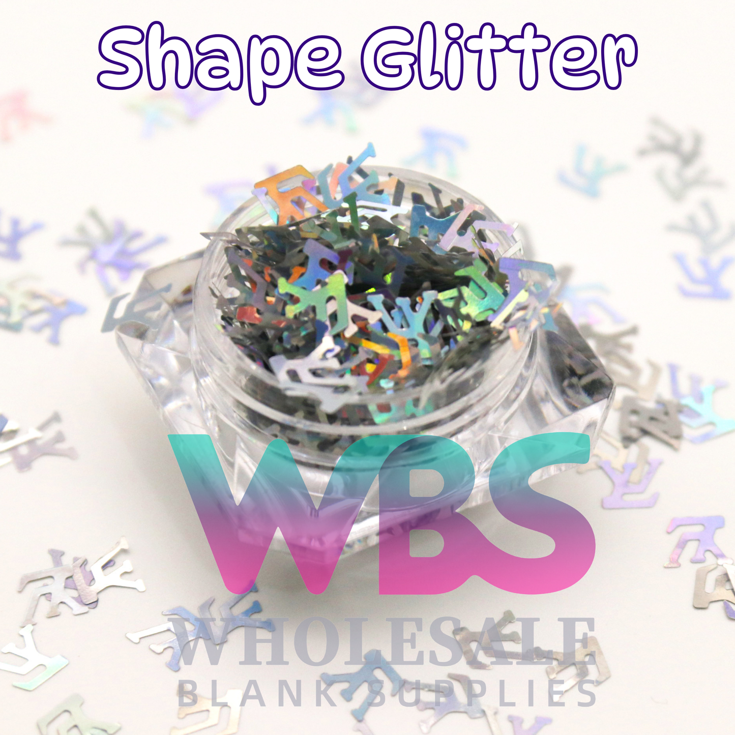 Shapes Glitter | Silver Holographic Designer Louis Vuitton LV