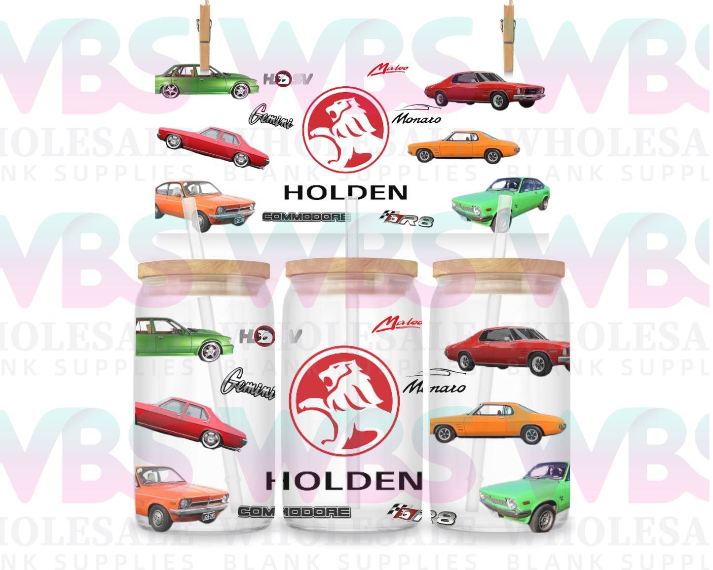 16oz UV DTF Libbey Wrap – Cars Holden #477