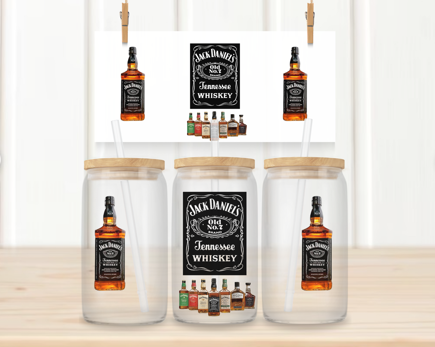 16oz UV DTF Libbey Wrap – Jack Daniels Alcohol #W20