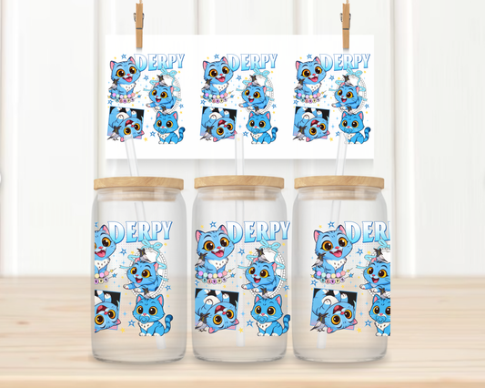 16oz UV DTF Libbey Wrap –KPOP Derpy Demon Hunters CAT   #W17
