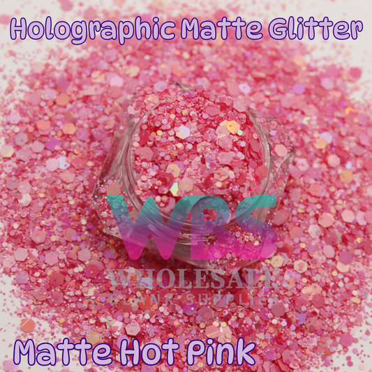 Holographic Matte Hot Pink Chunky Glitter | 50gm