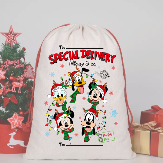 mickey + friends wbs7  SACK DTF – SPECIAL DELIVERY DTF Print  🎅💌 pre order
