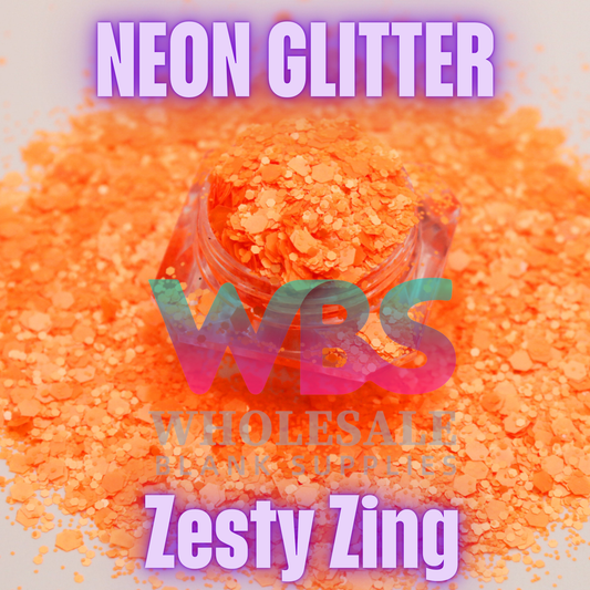 🍊 ZESTY ZING | Neon Glitter – 50gm🍊