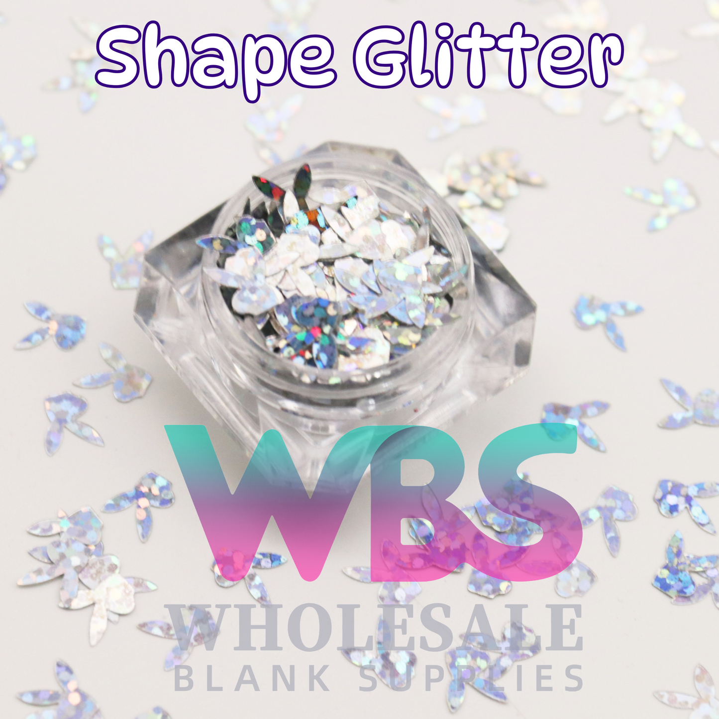 Shapes Glitter | Silver Holographic Play Boy