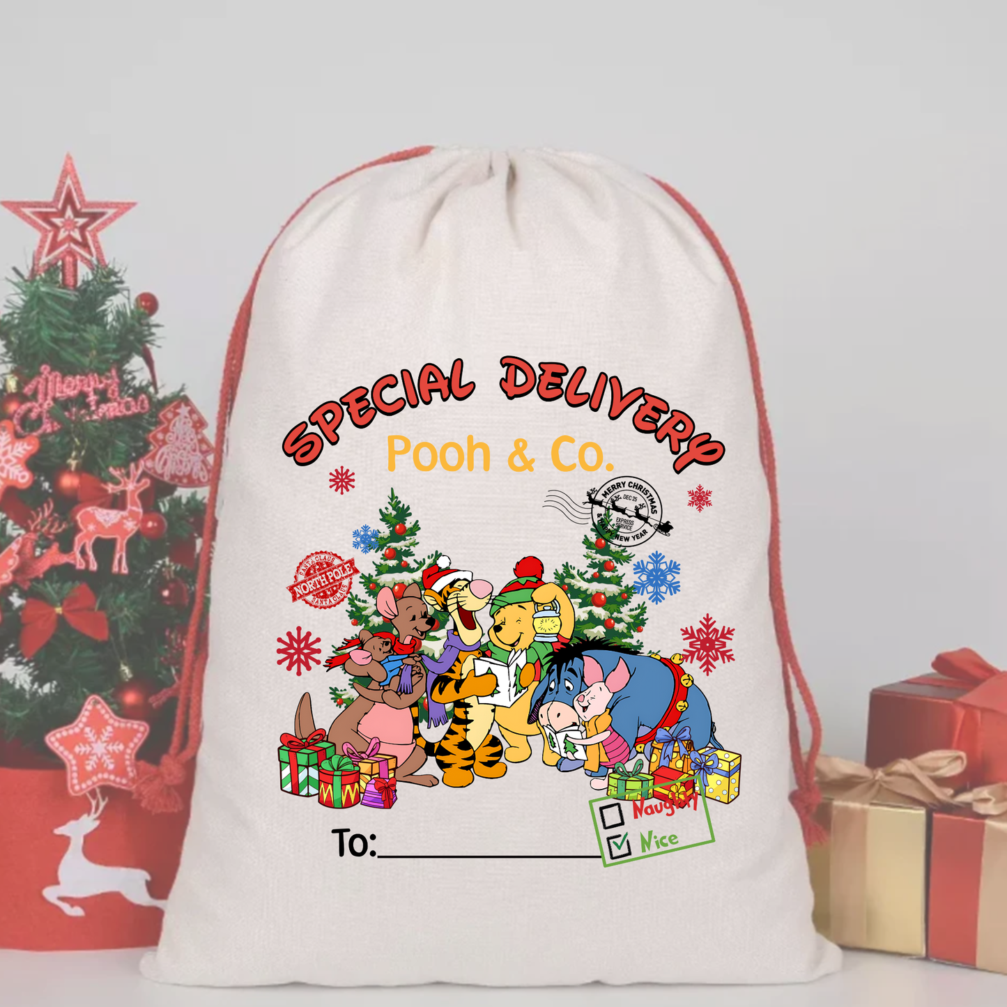 WINNIE THE POOH + CO eeyore wbs6  SACK DTF – SPECIAL DELIVERY DTF Print  🎅💌 pre order